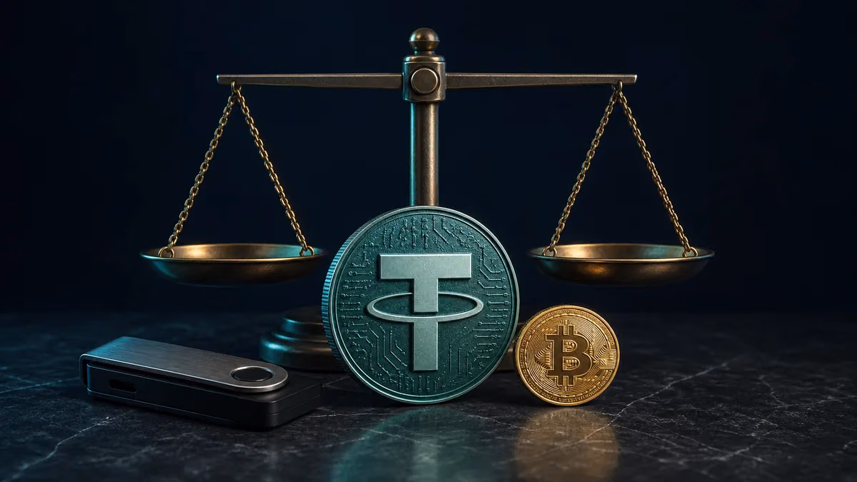 USDT, Bitcoin y un monedero físico en una guía de casinos con Tether